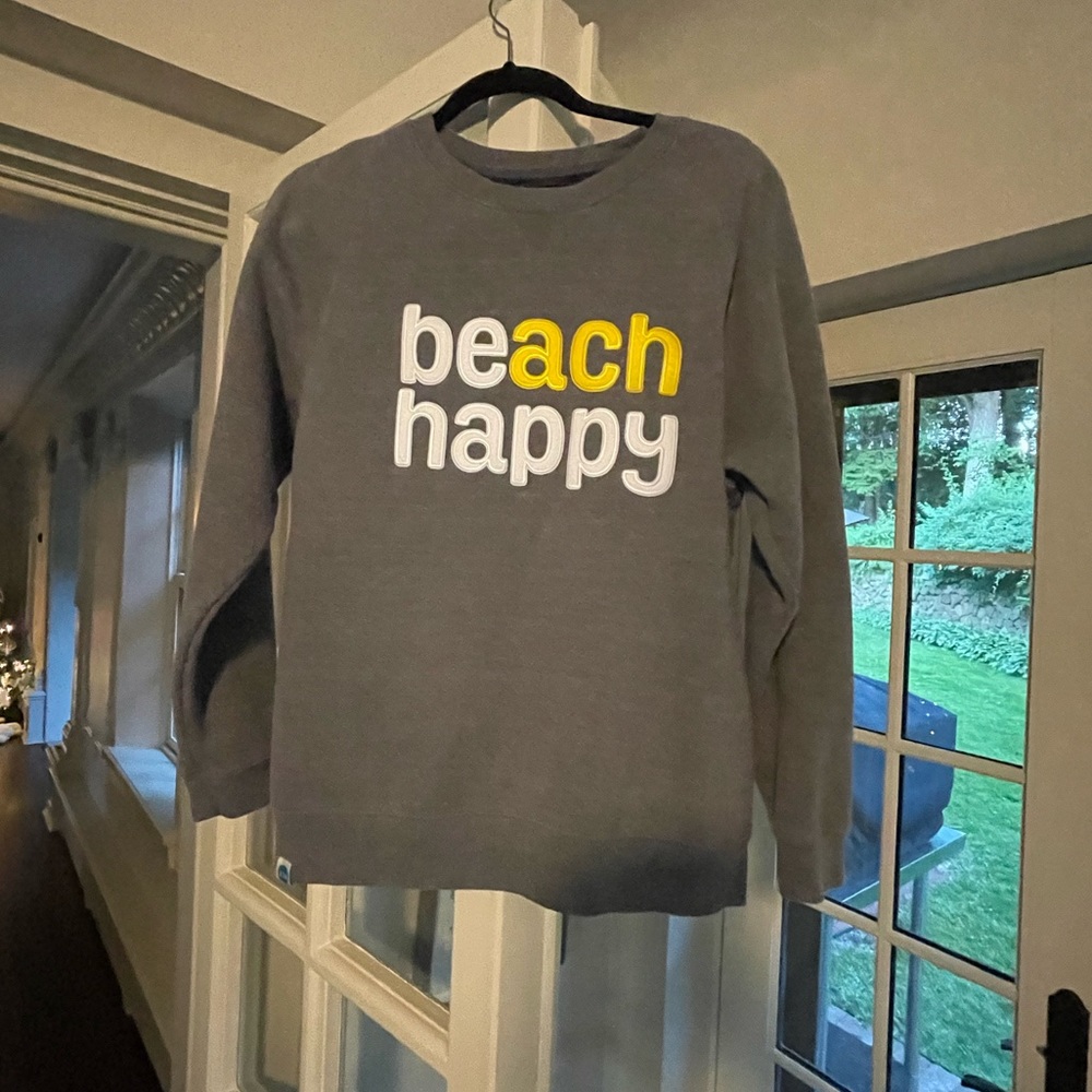 Gray Beach Happy Sweatshirt